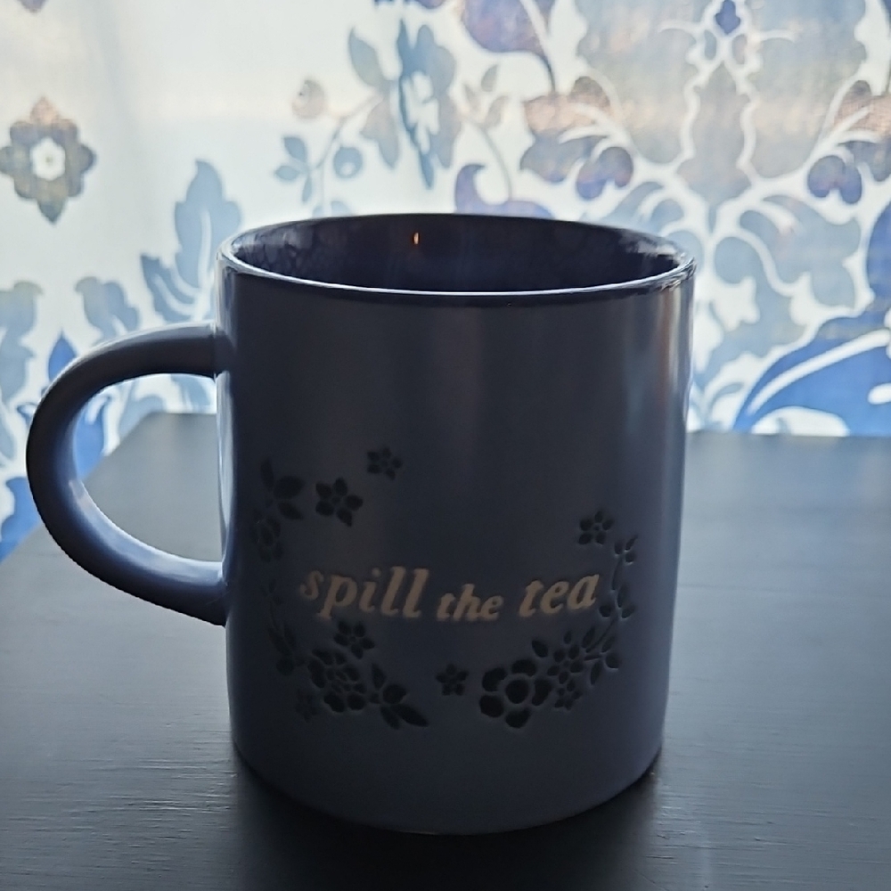 Spill The Tea Blue Ceramic Mug